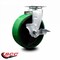 Service Caster 6 Inch Green Poly on Cast Iron Swivel Caster with Roller Bearing and Brake SCC SCC-20S620-PUR-GB-TLB - alternate 3